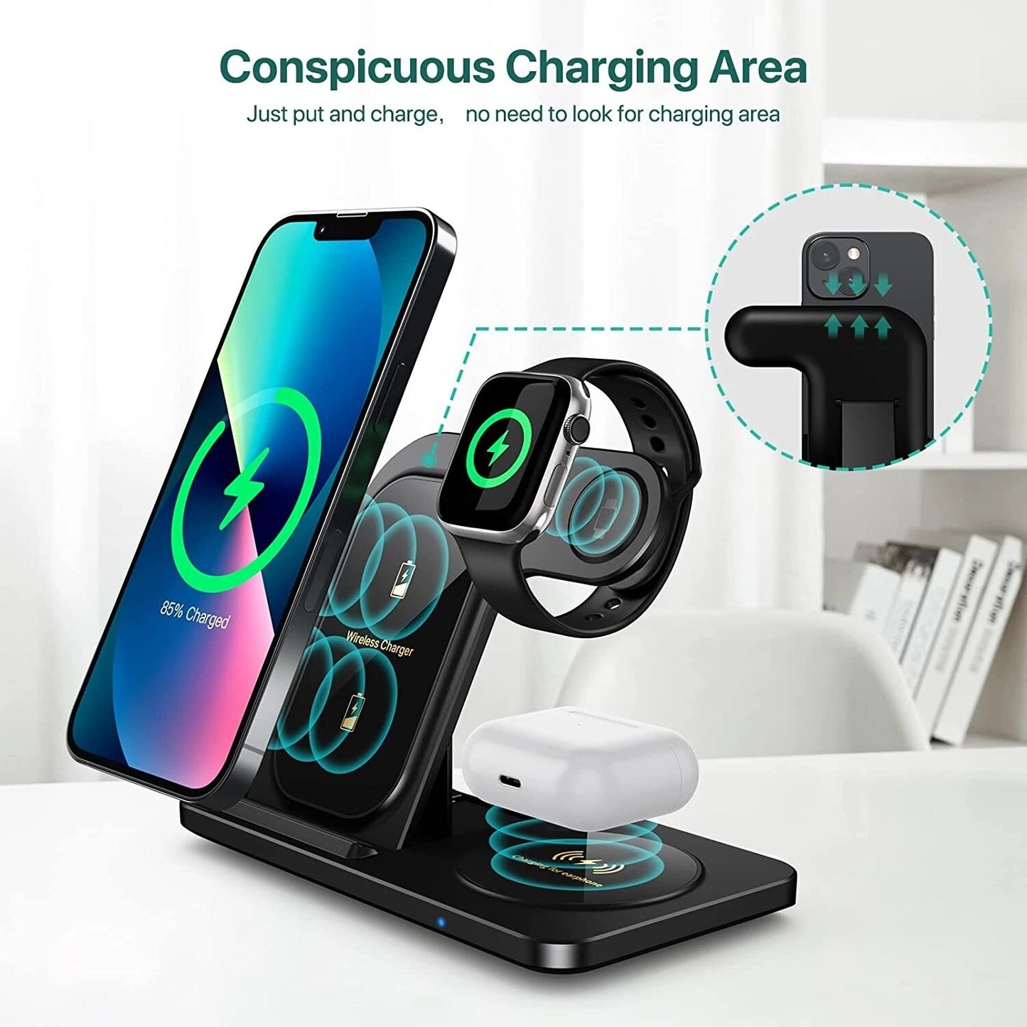 3 in 1 Wireless Charger Stand For iPhone Foldable Charging Station
