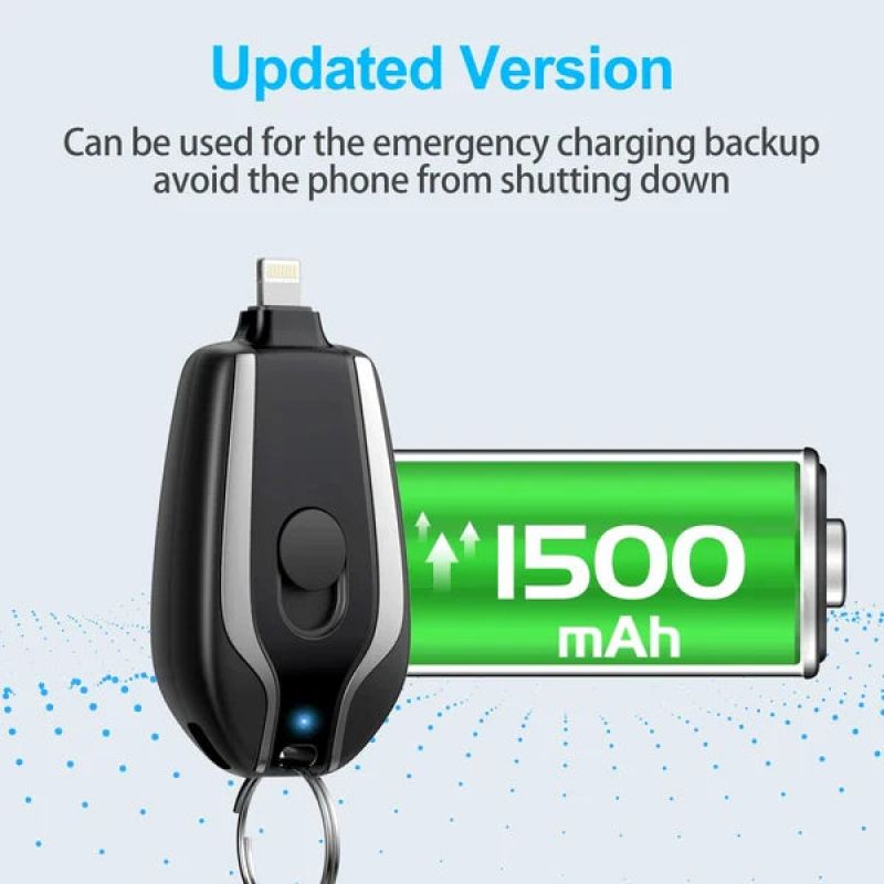 Portable Keychain Charger | 1500mAh | Mini Battery Pack for Iphone