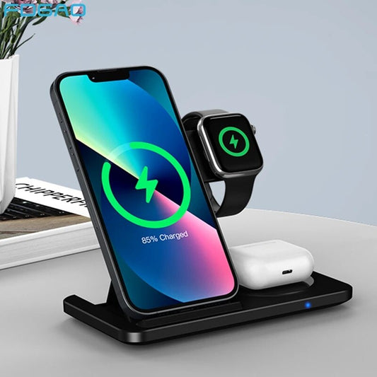 3 in 1 Wireless Charger Stand For iPhone Foldable Charging Station