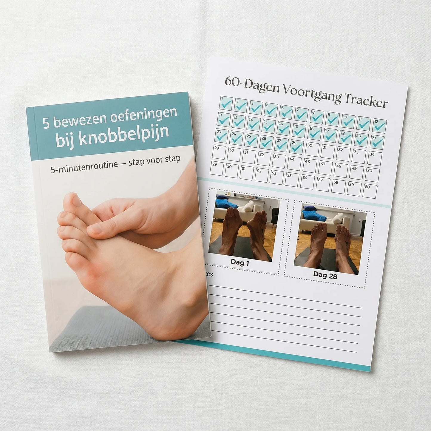 Ebook 5 Oefeningen Tegen Knobbelpijn + Voortgang Tracker